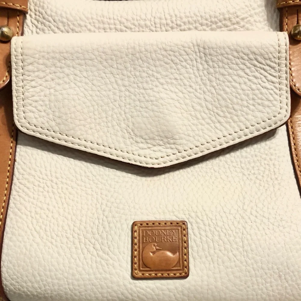 🌹🍃Dooney & Bourke White Leather Florentine Shopper Large Satchel~Shoulder Purse - Picture 8 of 14